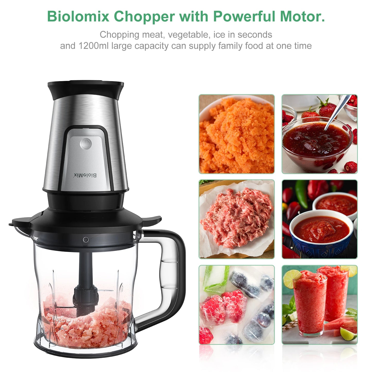 3-in-1 700W Food Processor & Portable Blender – Smoothie Maker, Chopper & Grinder