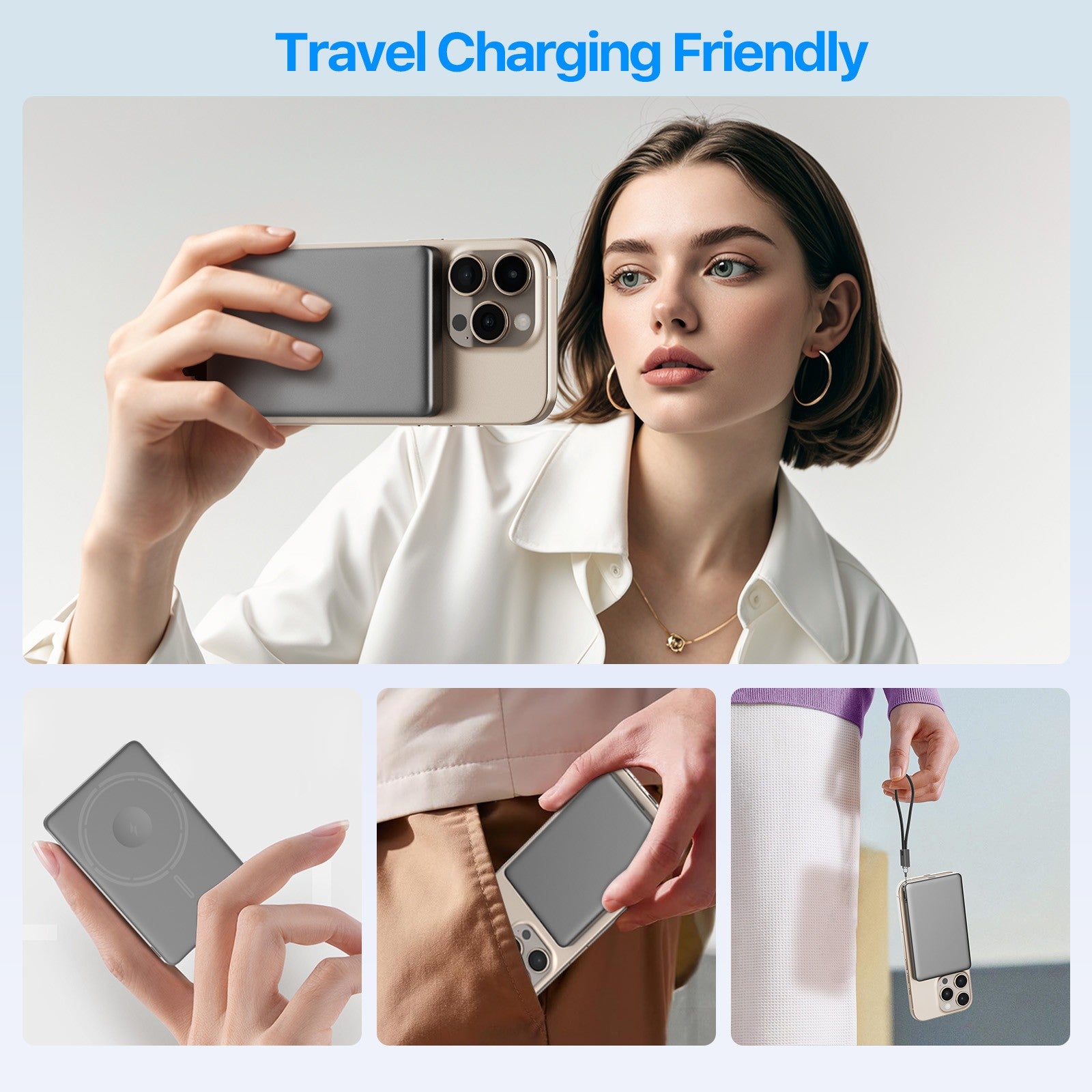 Ultra Slim Magnetic Wireless Power Bank 5000mAh – Lightweight, Fast & Travel-Ready