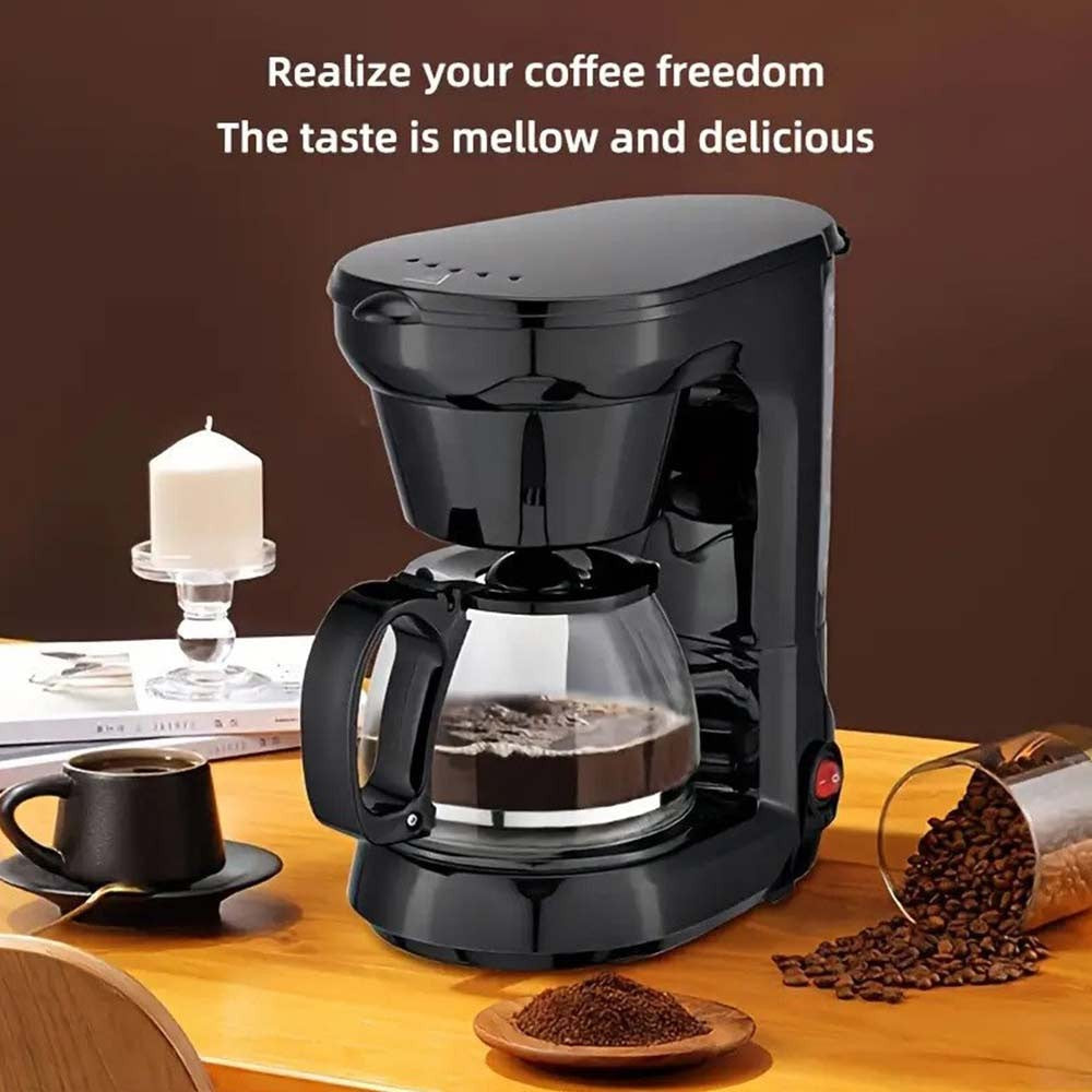 800W Filter Coffee Maker Machine – Instant Anti-Drip, 6 Cups + 750ml Glass Carafe