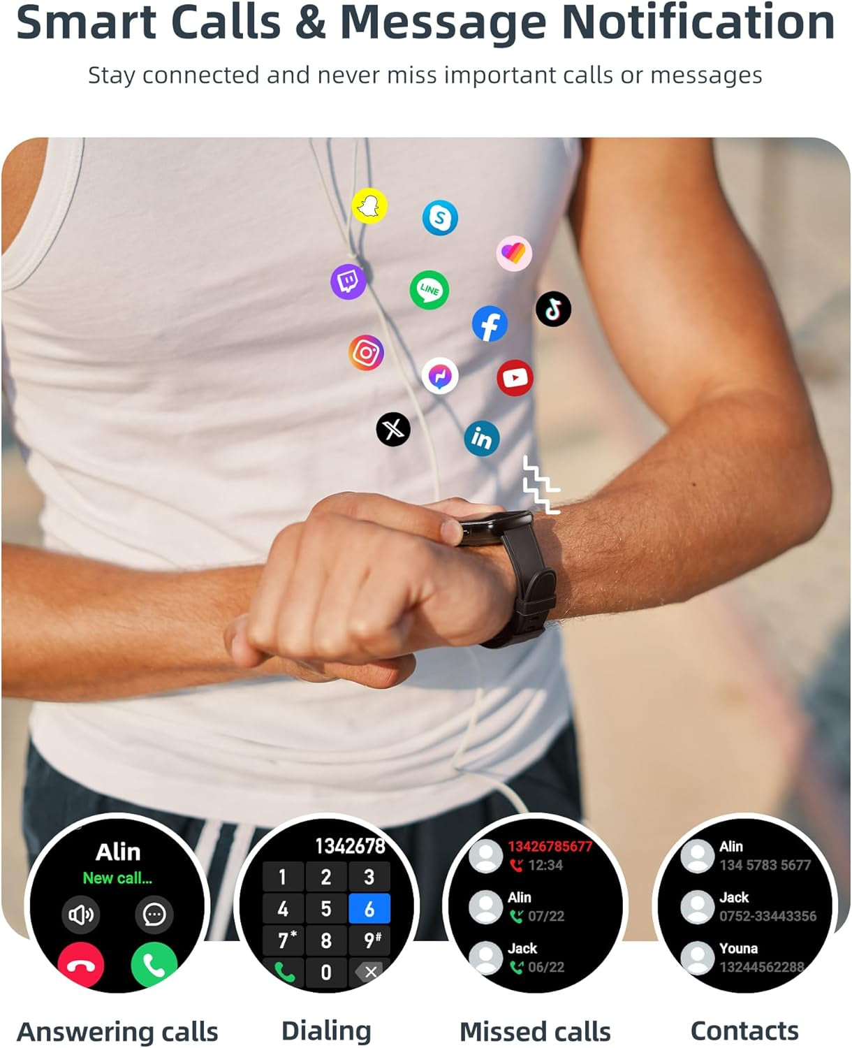 Fitness Tracker with Bluetooth Calls – 1.57" Smart Watch, Heart Rate & Sleep Monitor, 110+ Sports Modes, IP68 Waterproof