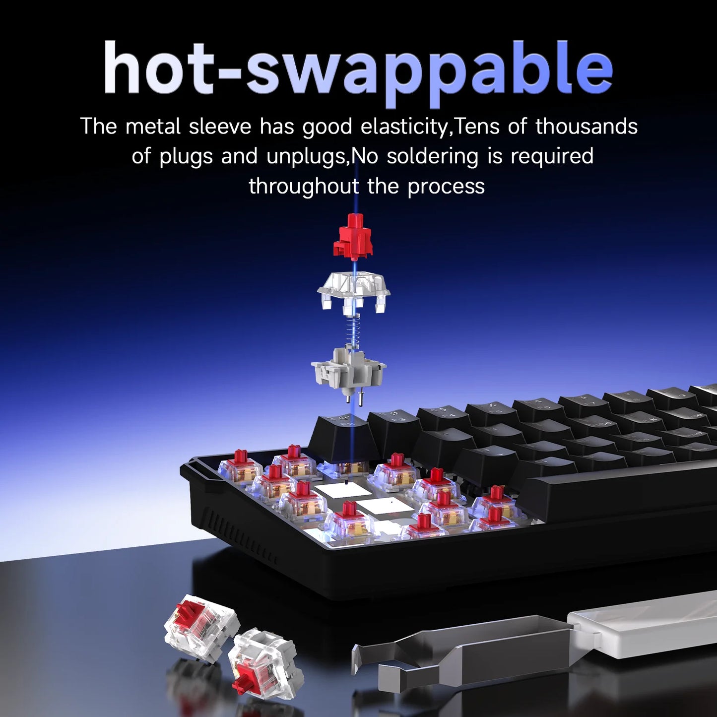 Ajazz NK61 Mechanical Wired Gaming Keyboard RGB Lighting Supports Hot-Swappable 61-Key Mechanical Wired Gaming Keyboard