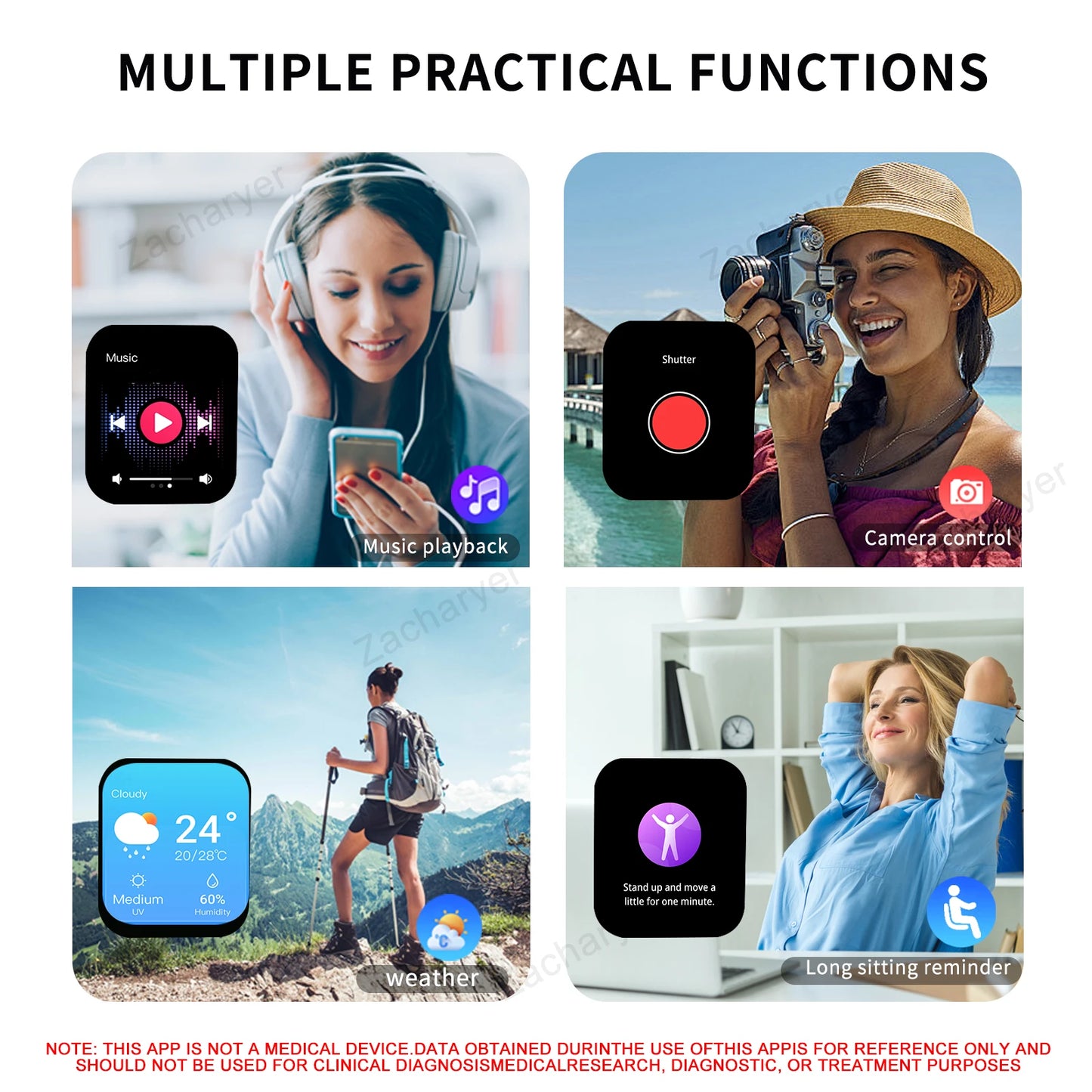 Wireless Smart Watch – Call Alerts, Fitness Tracking, Soft Silicone Strap