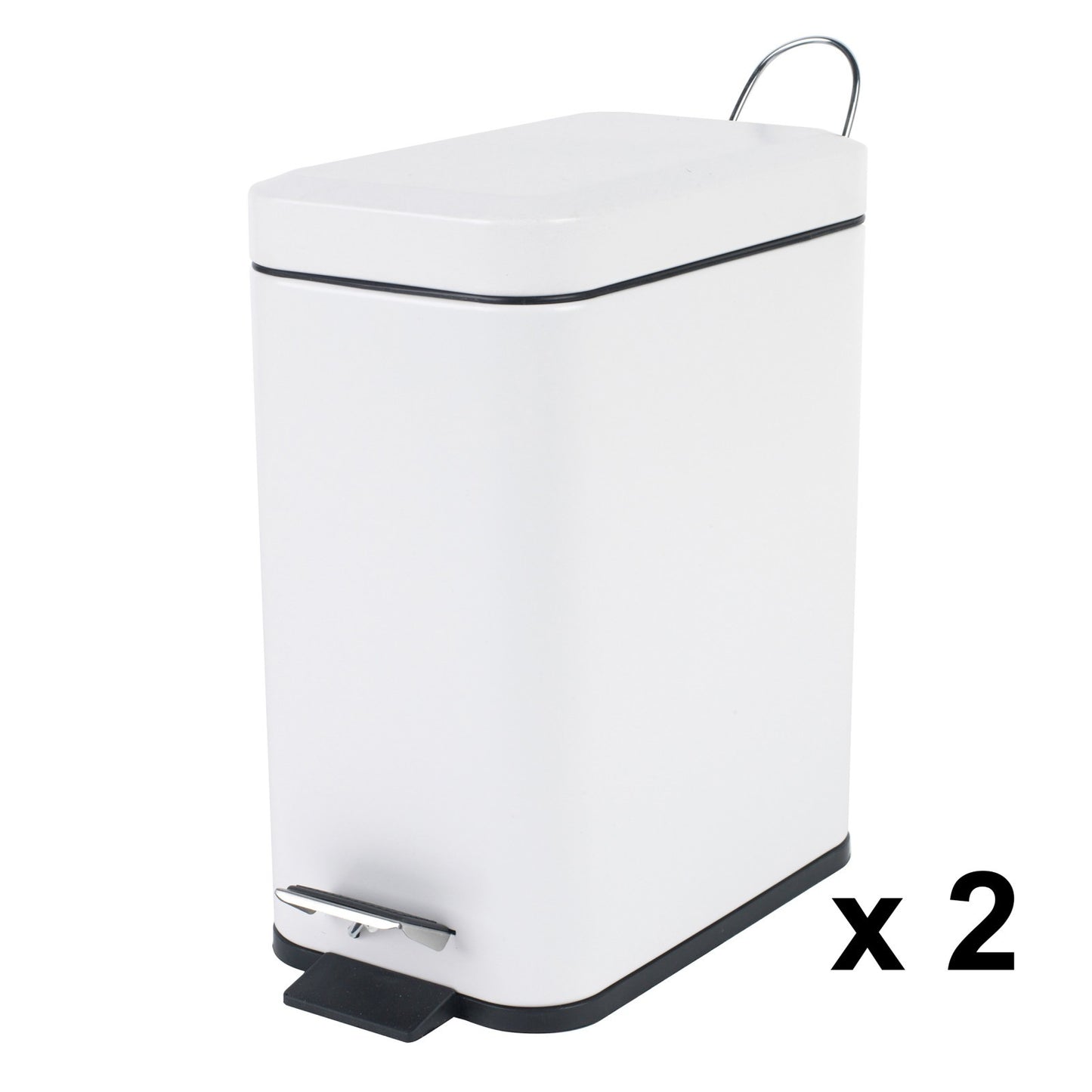 Beldray COMBO-4262 5 Litre Waste Pedal Bin with Soft Closing Lid – Set of 2