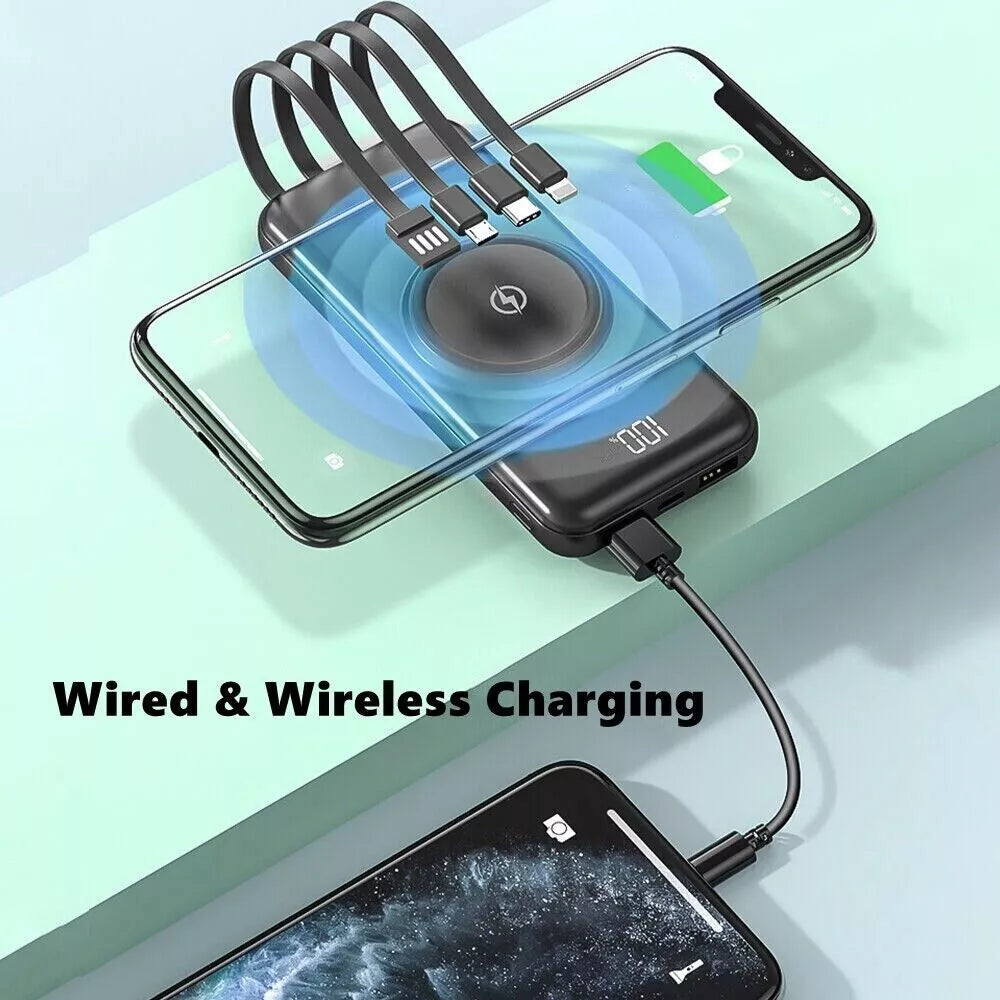 Portable Power Bank 20000mAh – Wireless Fast-Charging Magnetic Battery