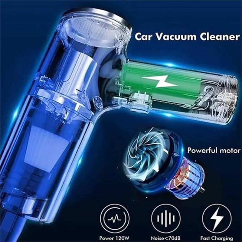 Powerful 4-in-1 Wireless Car Vacuum Cleaner – Strong Suction, Handheld & Portable
