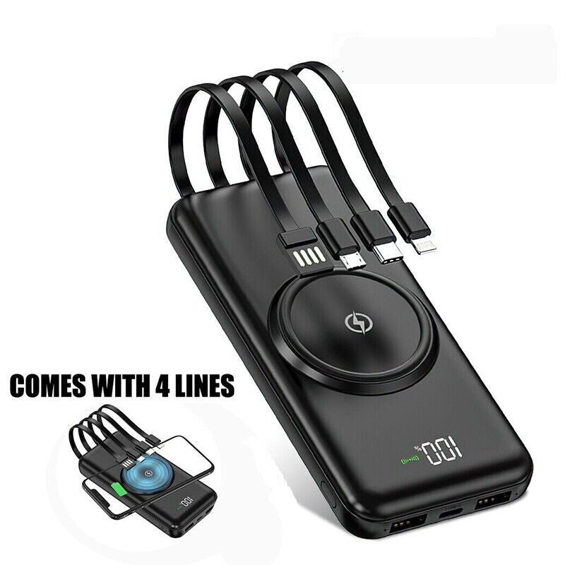 Portable Power Bank 20000mAh – Wireless Fast-Charging Magnetic Battery