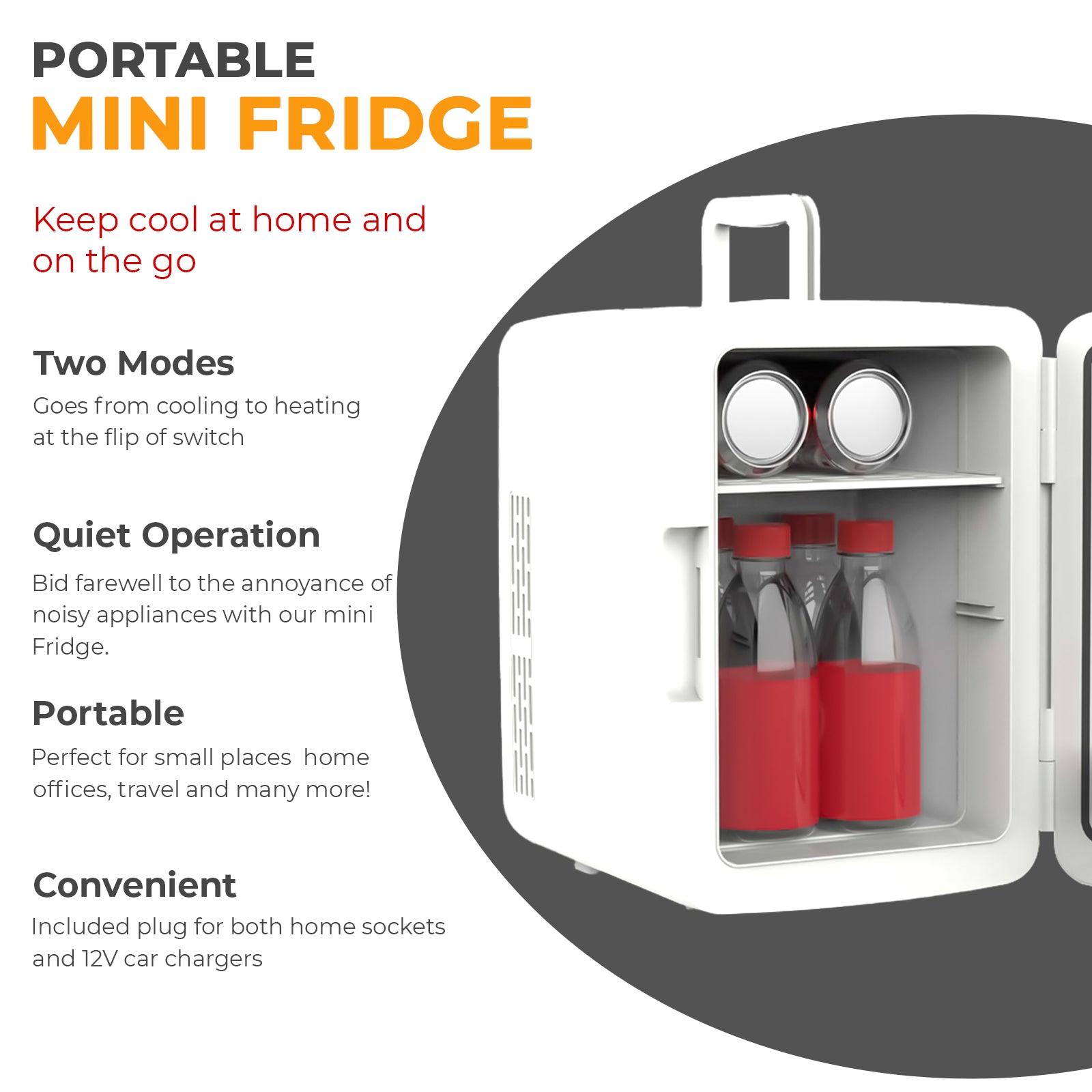 10L Mini Fridge – Table Top Electric Cooler & Warmer for Home, Office, Bedroom & Car