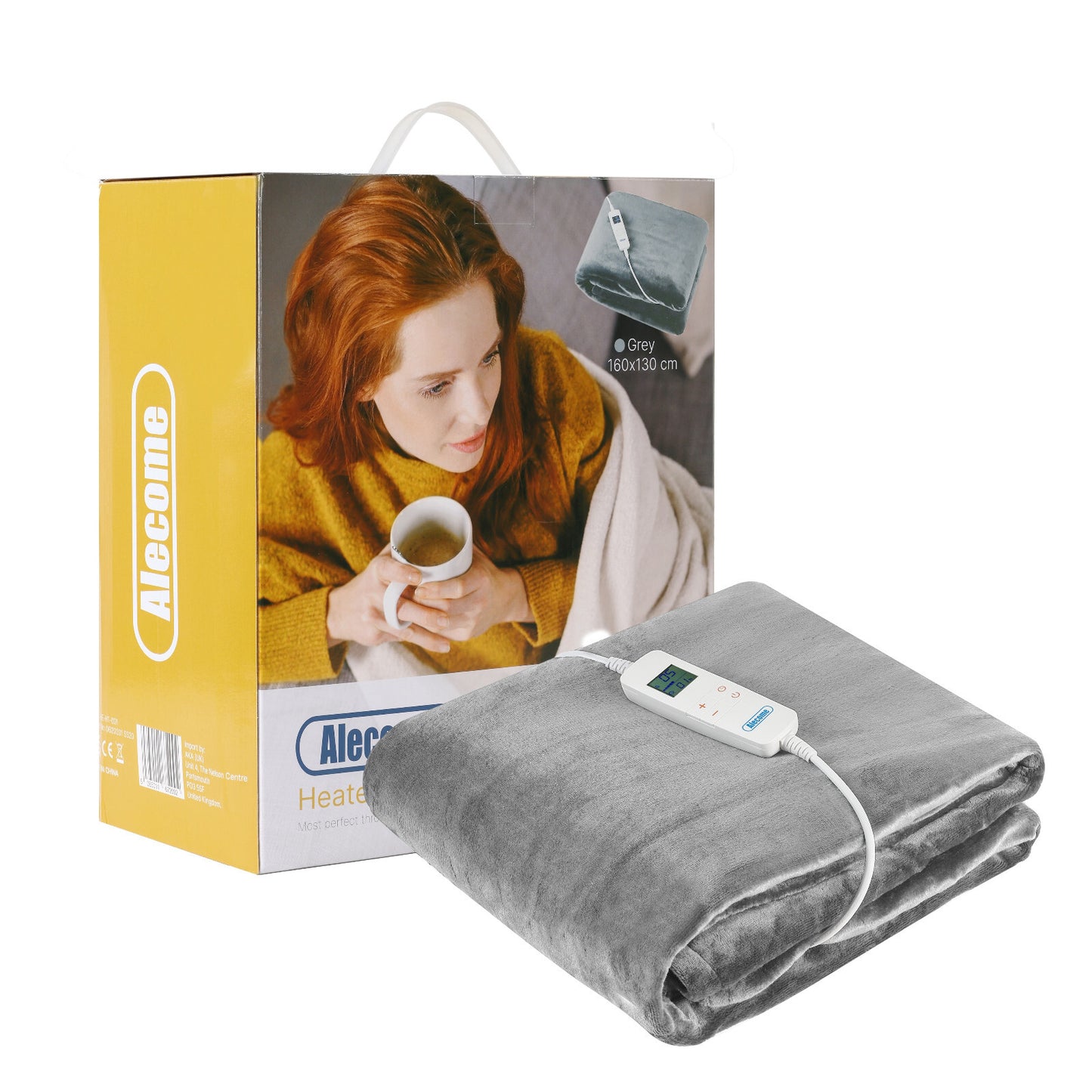Electric Heated Throw Blanket – 10 Heat Settings, Timer, Washable Fleece