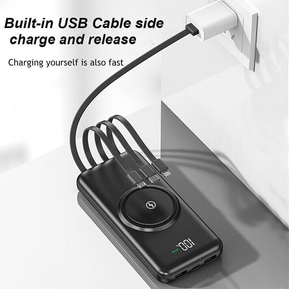 Portable Power Bank 20000mAh – Wireless Fast-Charging Magnetic Battery