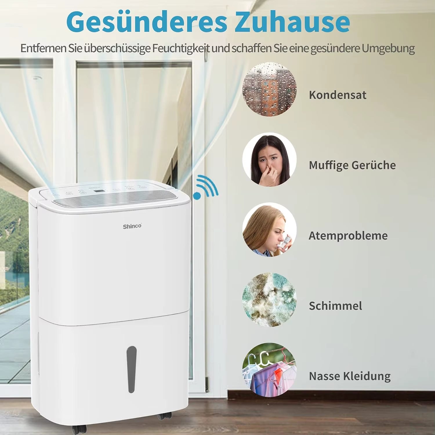30L Electric Dehumidifier with WiFi | Energy-Saving, Automatic Restart, Laundry Mode, 24H Timer