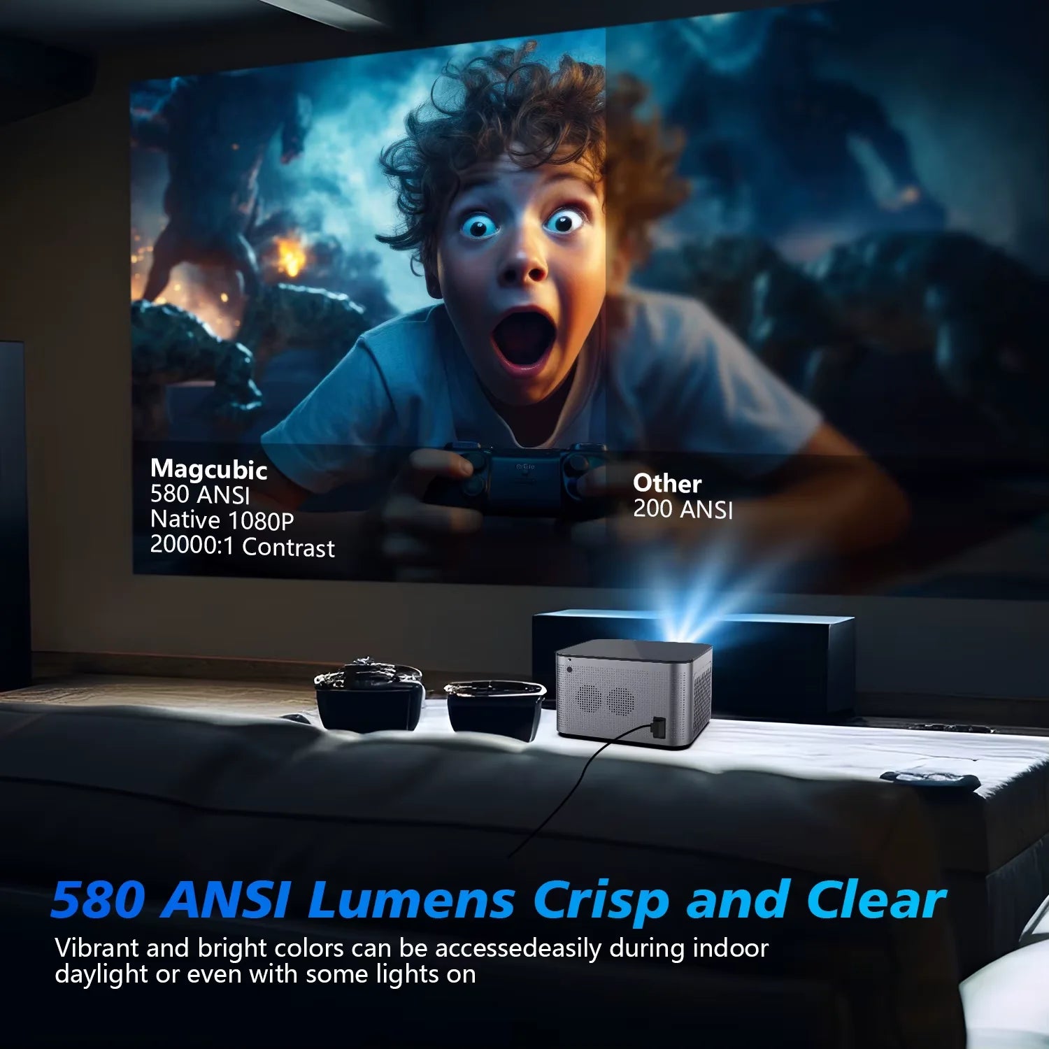 Android 11 Smart Projector - 4K Voice Control Home Cinema