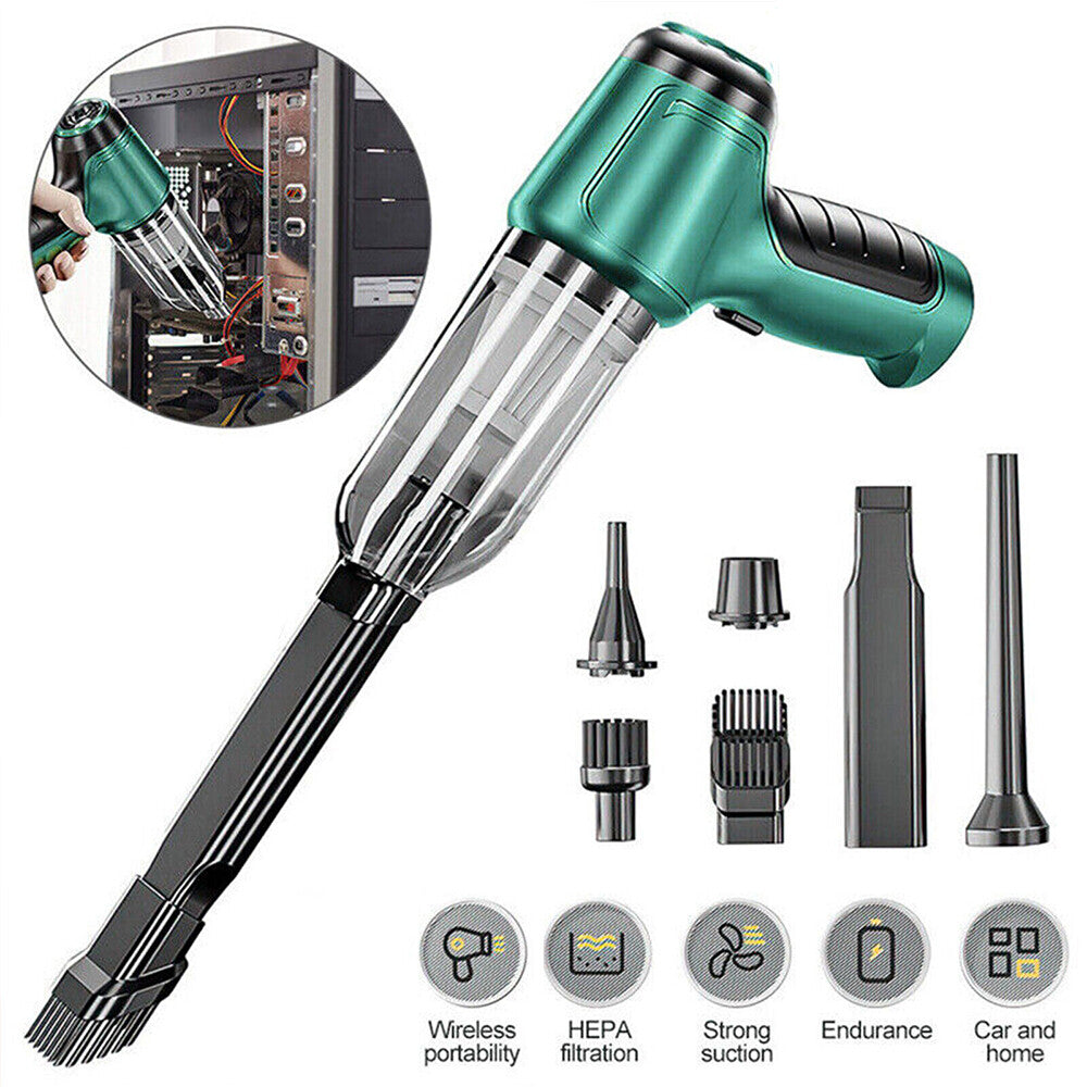 Powerful 4-in-1 Wireless Car Vacuum Cleaner – Strong Suction, Handheld & Portable