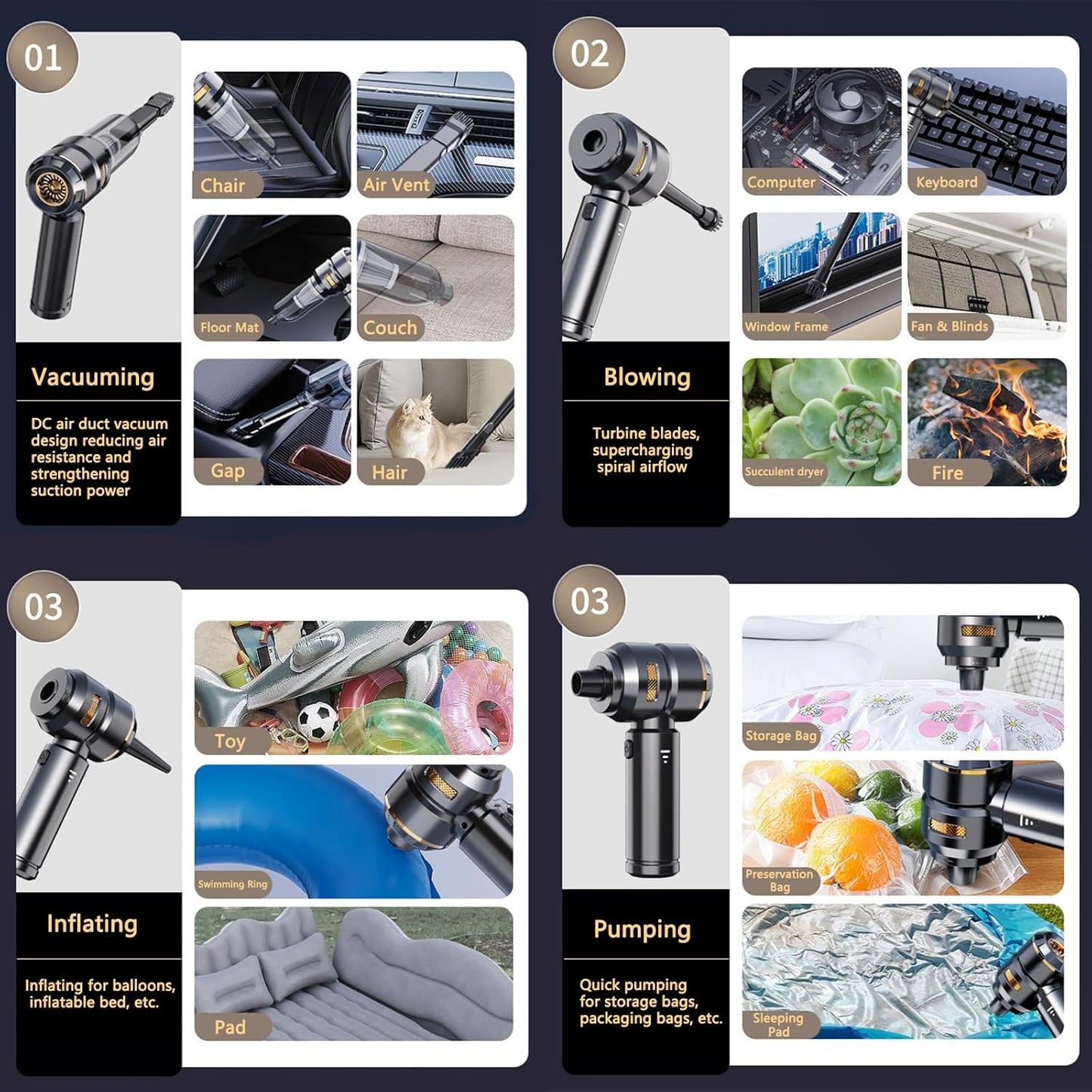 Car Vacuum Cleaner – 22000Pa High Power Mini Vacuum 