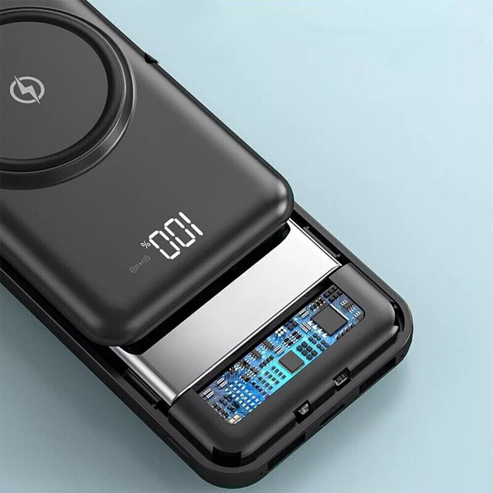 Portable Power Bank 20000mAh – Wireless Fast-Charging Magnetic Battery