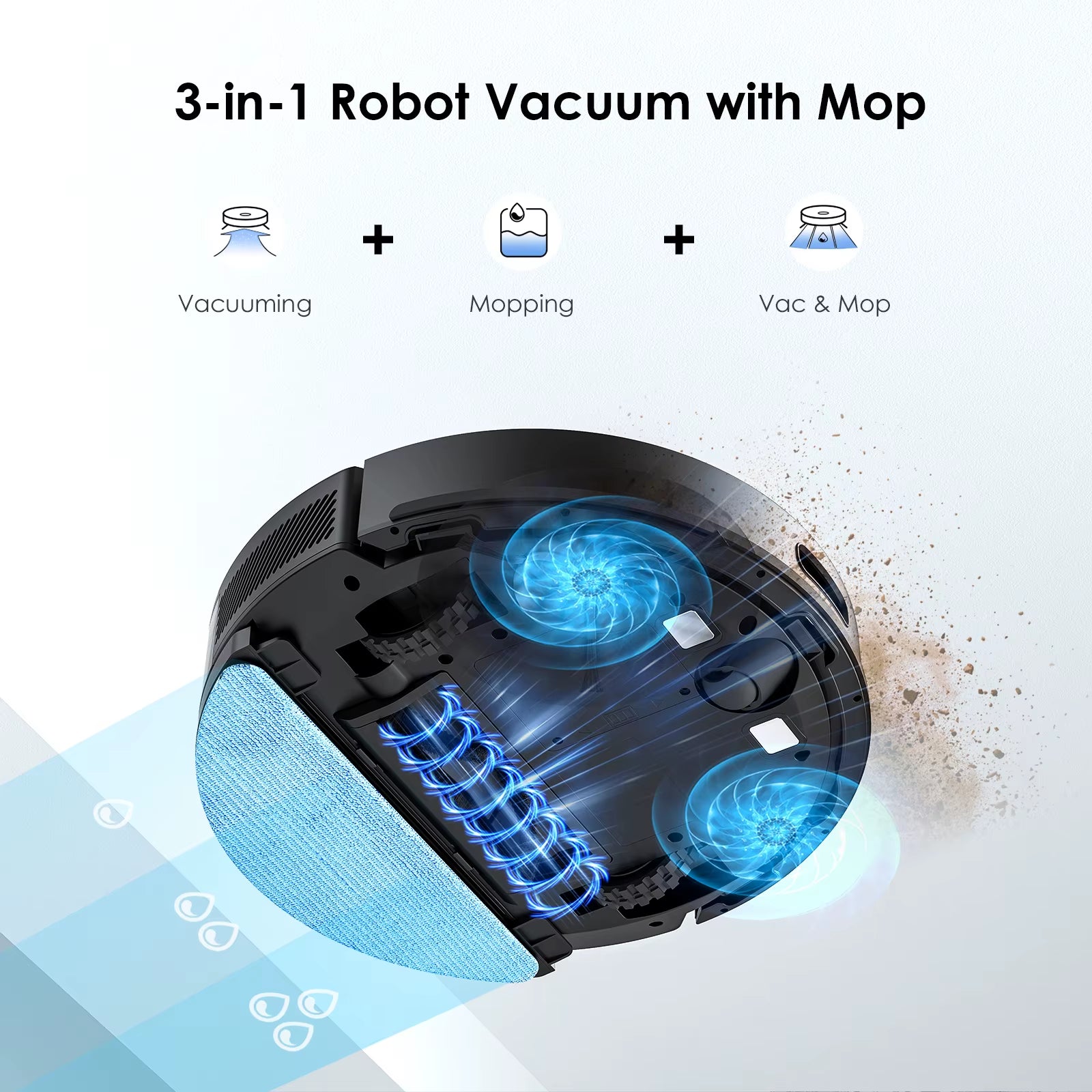 5000Pa Robot Vacuum Cleaner – Mapping, No-Go Zones, Self-Charging, Pet-Friendly