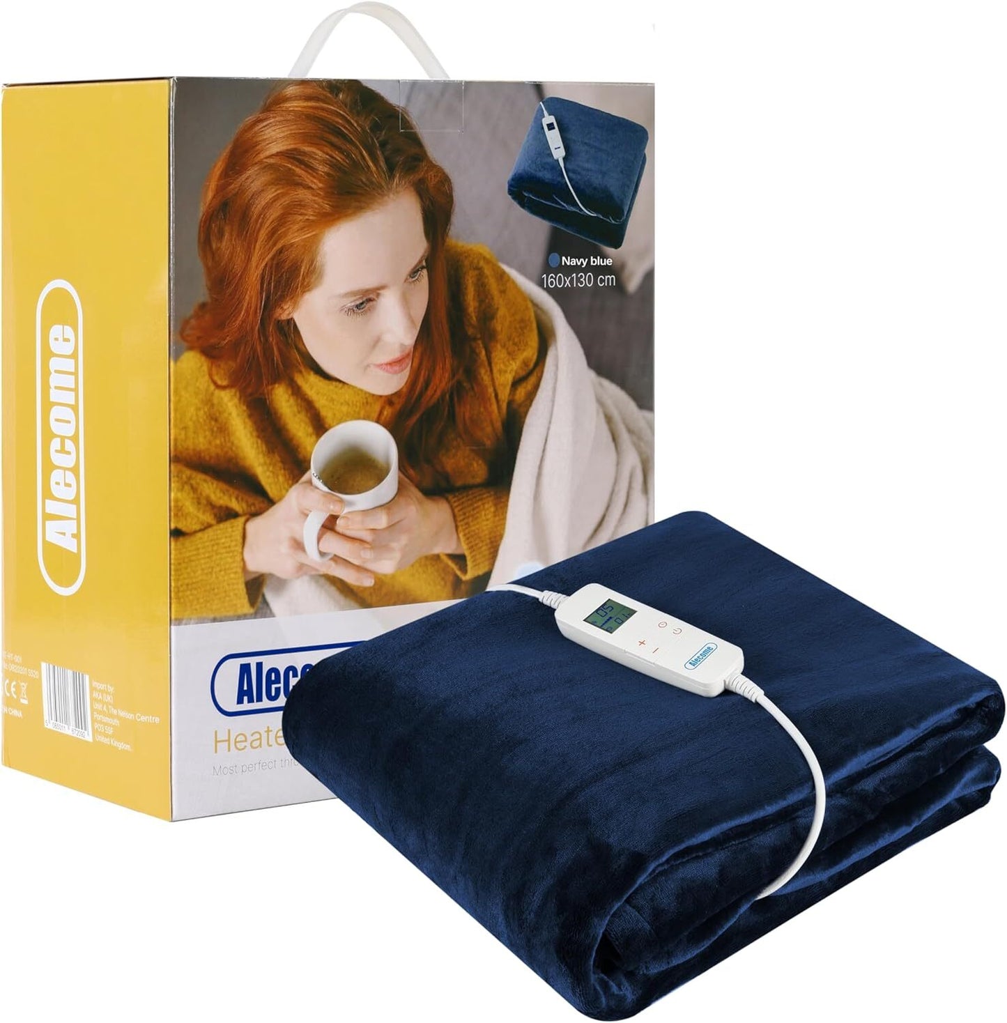 Electric Heated Throw Blanket – 10 Heat Settings, Timer, Washable Fleece