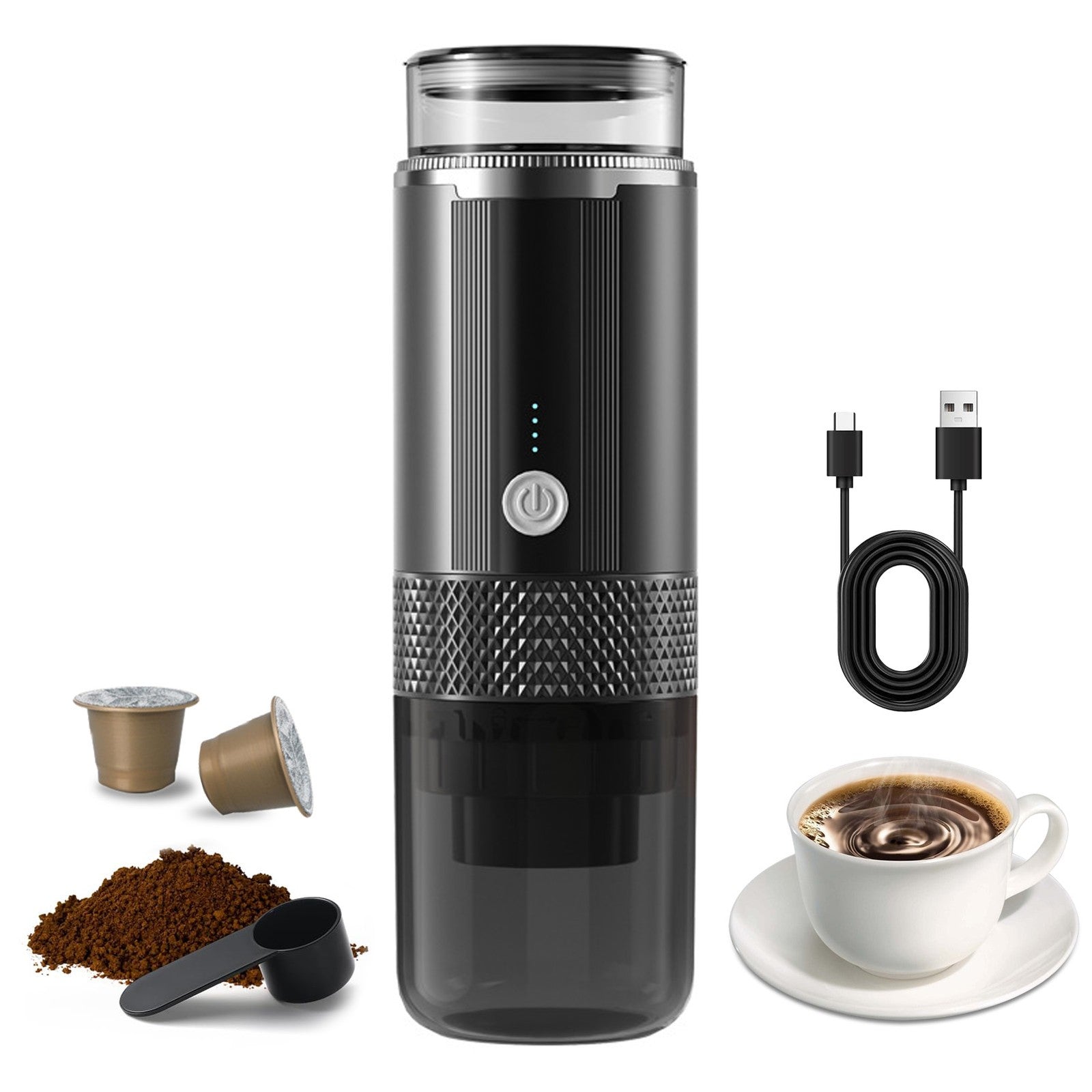 Handheld Coffee Maker Press Bottle Cup – Portable Espresso Machine for Travel & Camping
