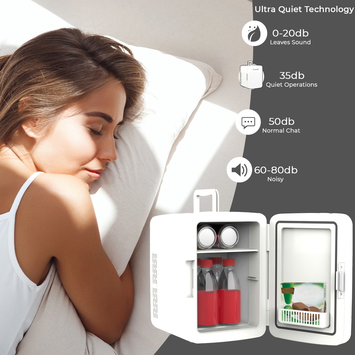 10L Mini Fridge – Table Top Electric Cooler & Warmer for Home, Office, Bedroom & Car