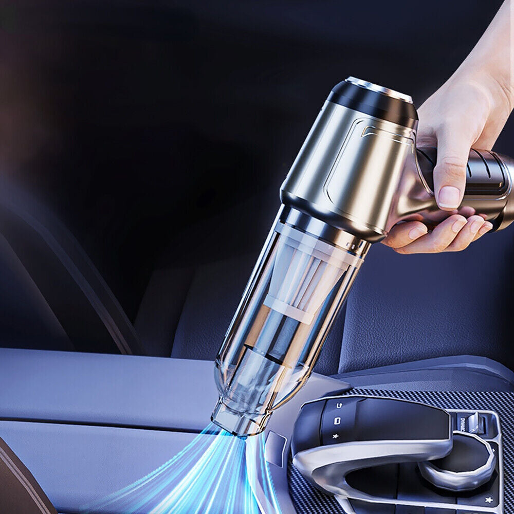 Powerful 4-in-1 Wireless Car Vacuum Cleaner – Strong Suction, Handheld & Portable