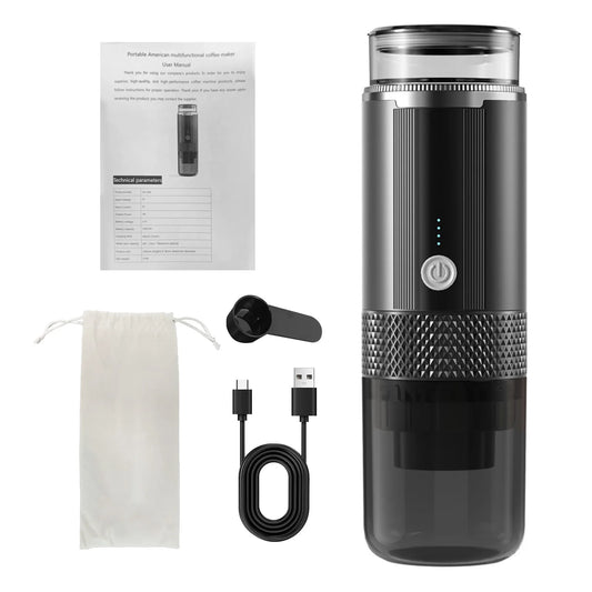 Portable Electric Espresso Coffee Machine – One Button, Cordless & Travel-Ready