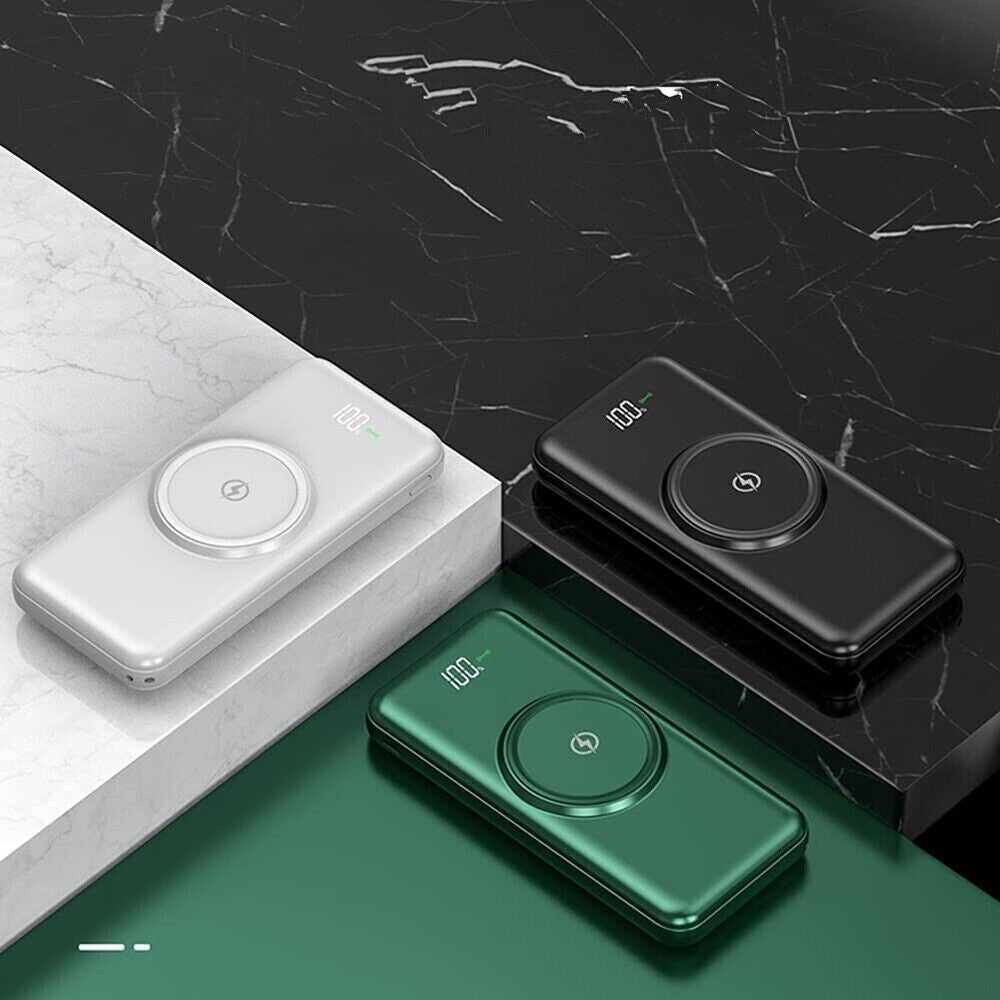 Portable Power Bank 20000mAh – Wireless Fast-Charging Magnetic Battery