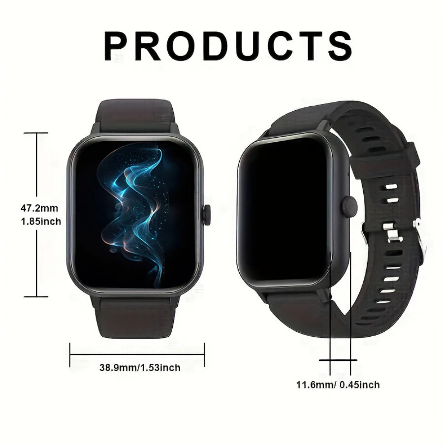 Wireless Smart Watch – Call Alerts, Fitness Tracking, Soft Silicone Strap